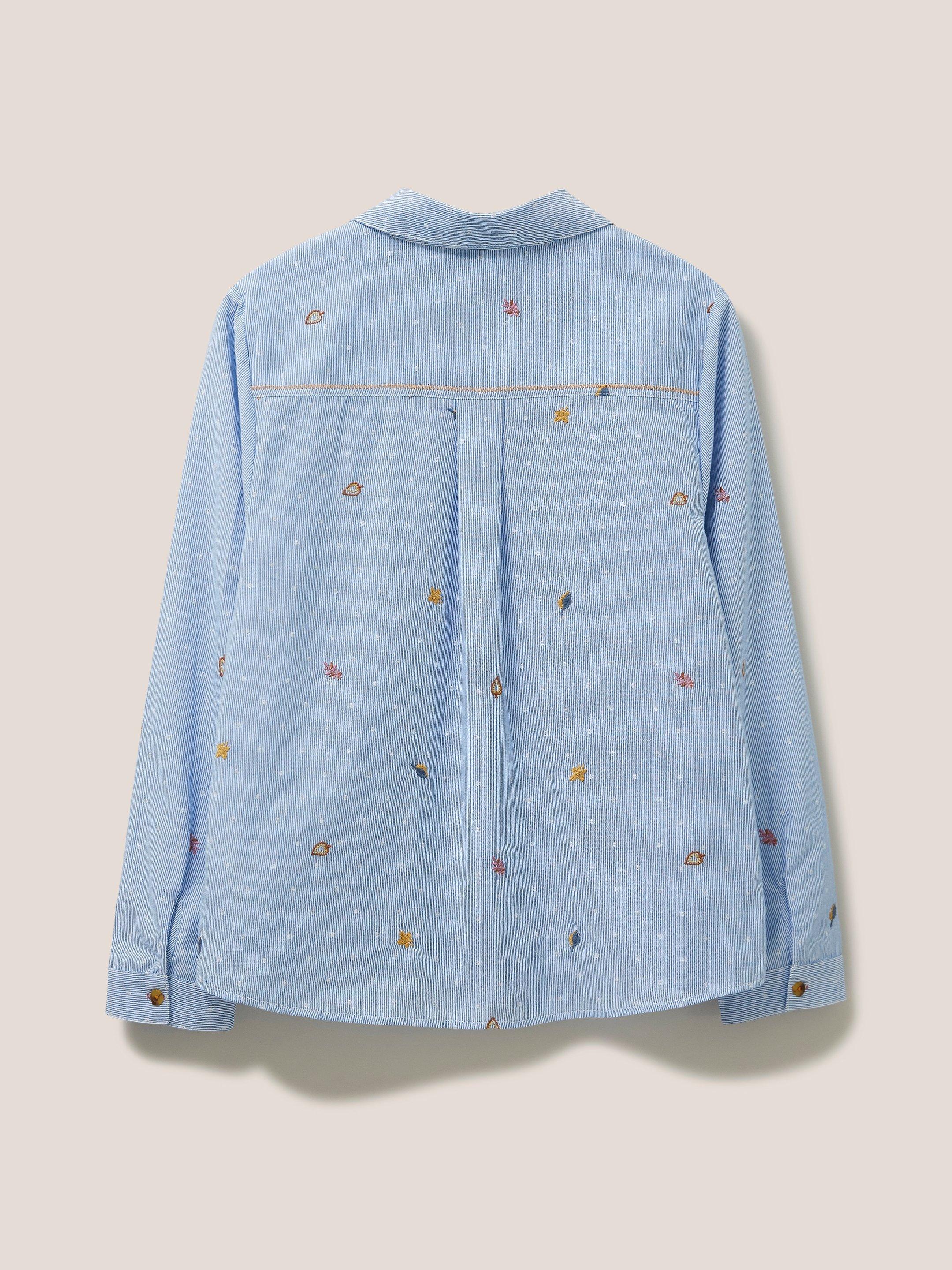 Maple Embroidered Shirt in BLUE MLT - FLAT BACK