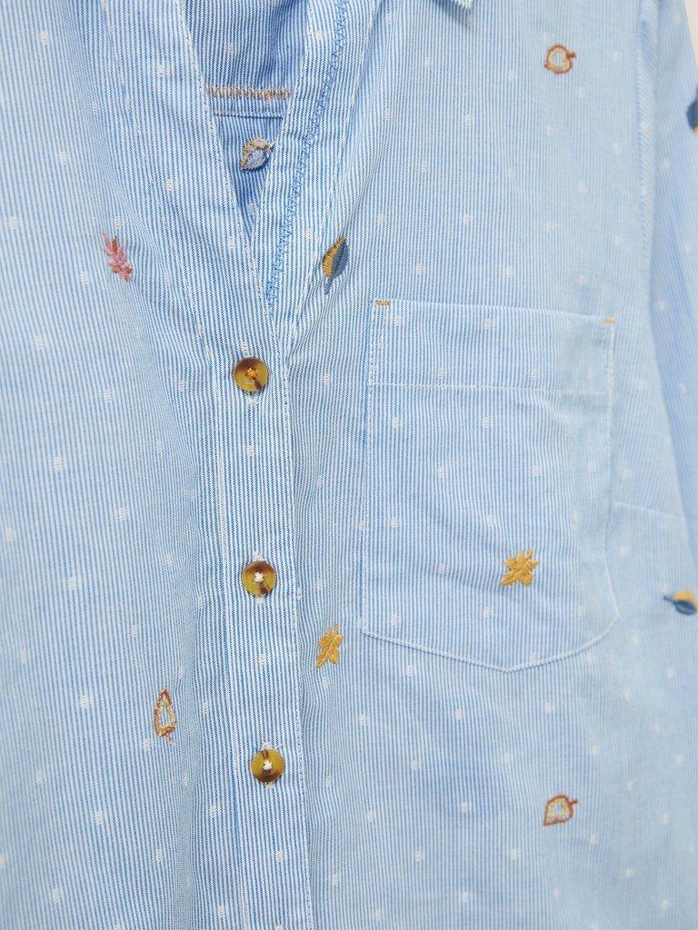 Maple Embroidered Shirt in BLUE MLT - FLAT DETAIL