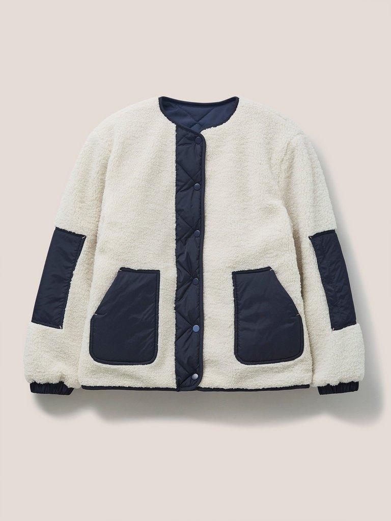 Taylor Reversible Borg Jacket in IVORY MULTI