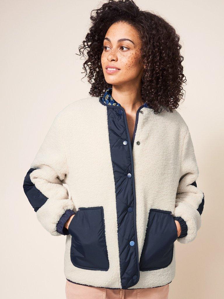 Taylor Reversible Borg Jacket in IVORY MLT - LIFESTYLE