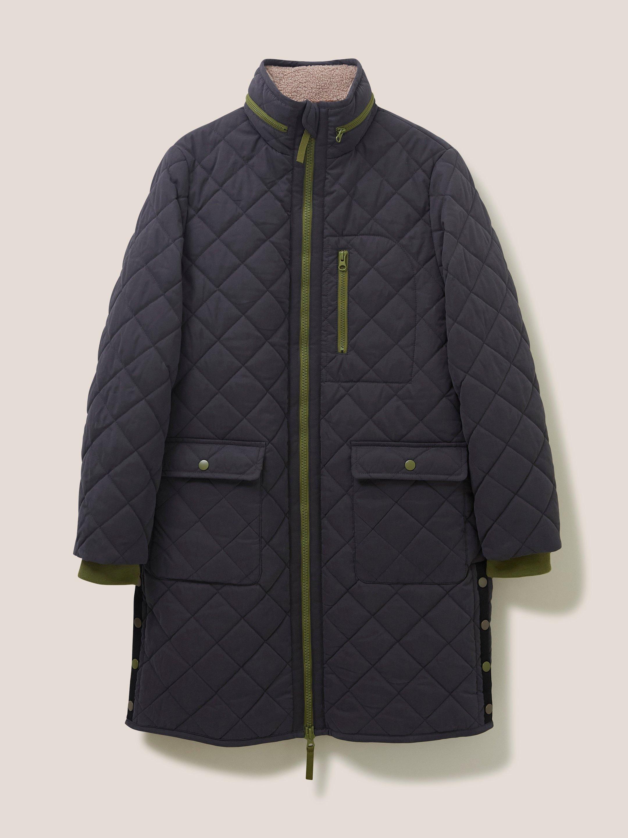 Luckie Quilted Coat in DK GREY - FLAT FRONT