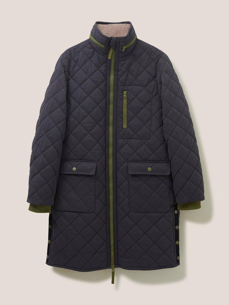 Luckie Quilted Coat in DK GREY - FLAT FRONT