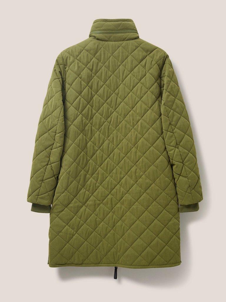 Luckie Quilted Coat in MID GREEN - FLAT BACK