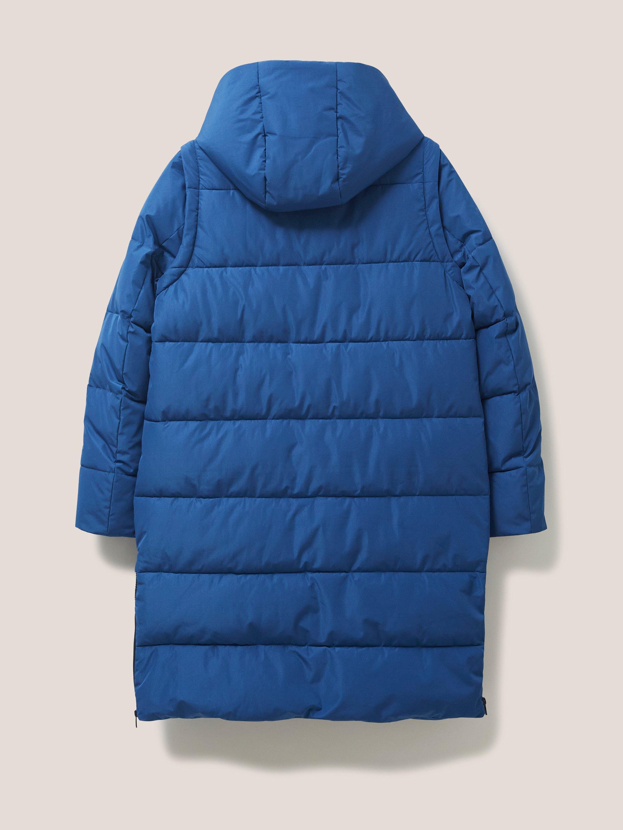 Dania Multiway Quilted Coat in BLUE MLT - FLAT BACK