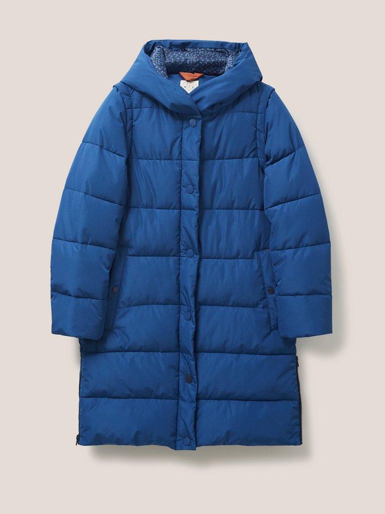 Dania Multiway Quilted Coat in BLUE MULTI White Stuff