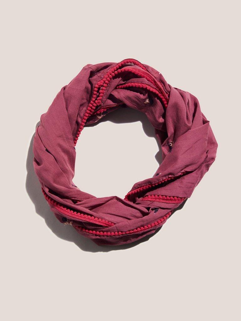Craft Embroidered Snood in PINK MLT - FLAT FRONT