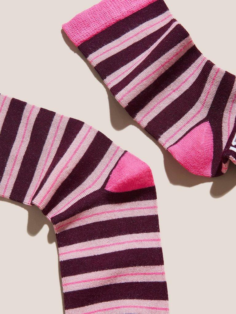 Abstract Stripe Sock in PINK MLT - FLAT DETAIL