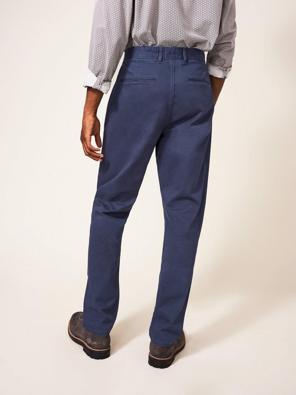 Elm Chino Trouser in DARK NAVY - MODEL BACK