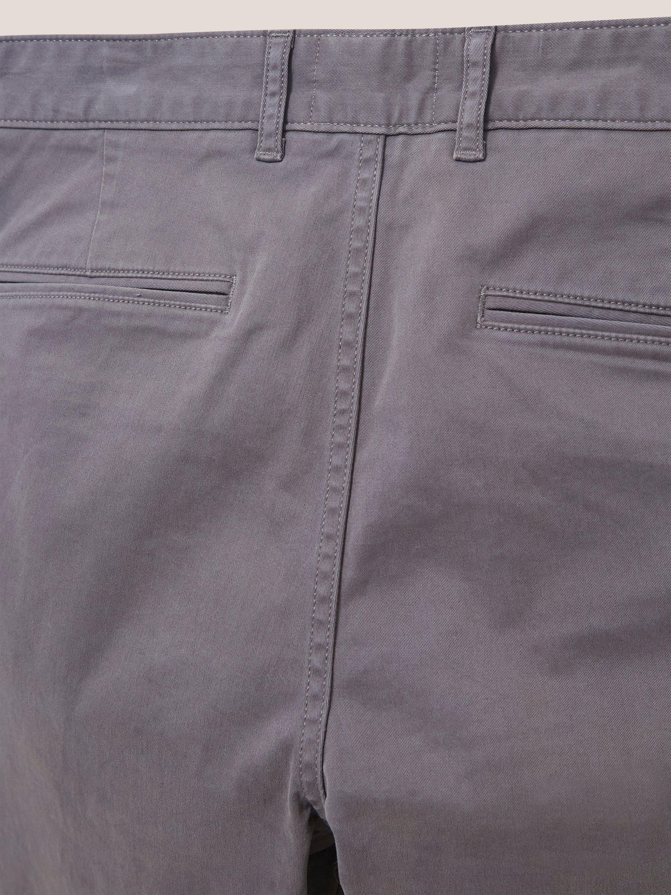 Elm Chino Trouser in MID GREY - FLAT DETAIL