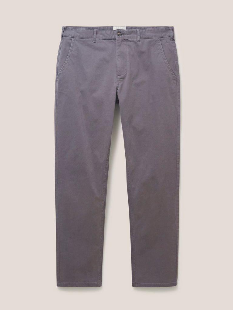 Elm Chino Trouser in MID GREY - FLAT FRONT