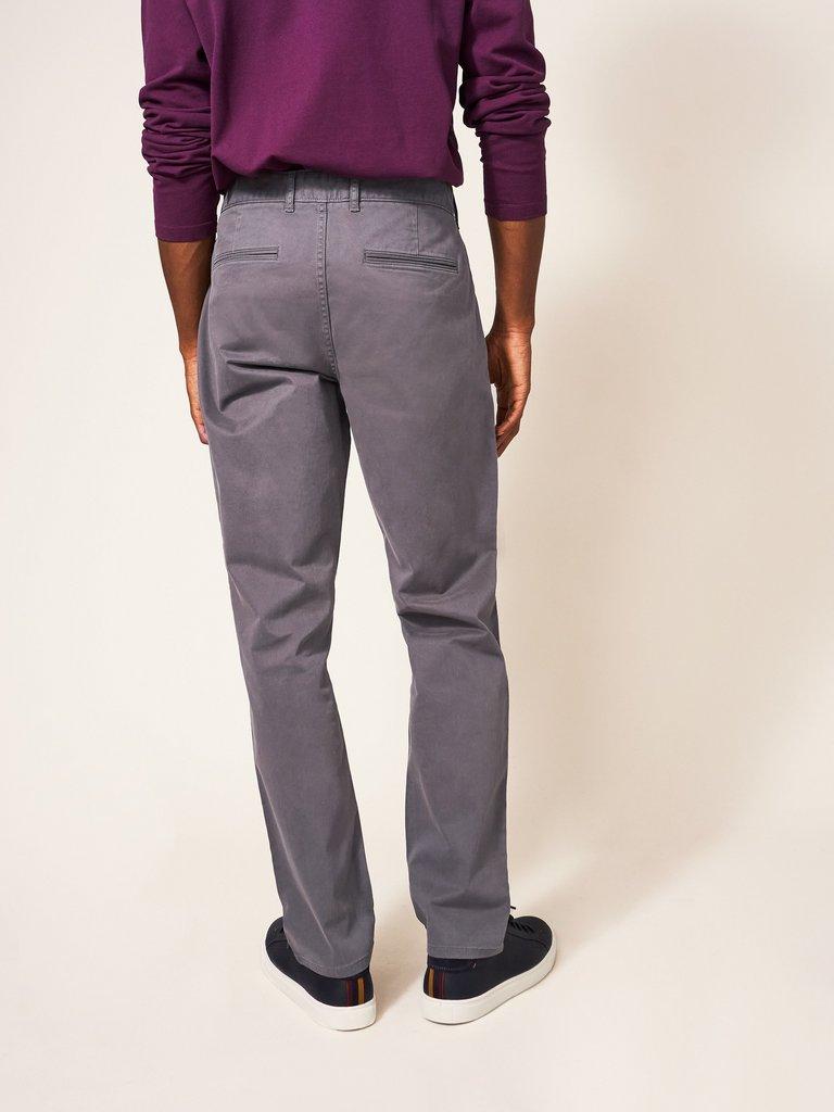 Elm Chino Trouser in MID GREY - MODEL BACK