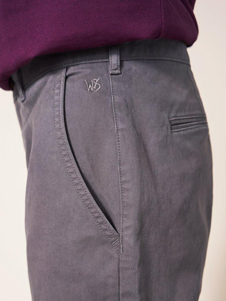 Elm Chino Trouser in MID GREY - MODEL DETAIL