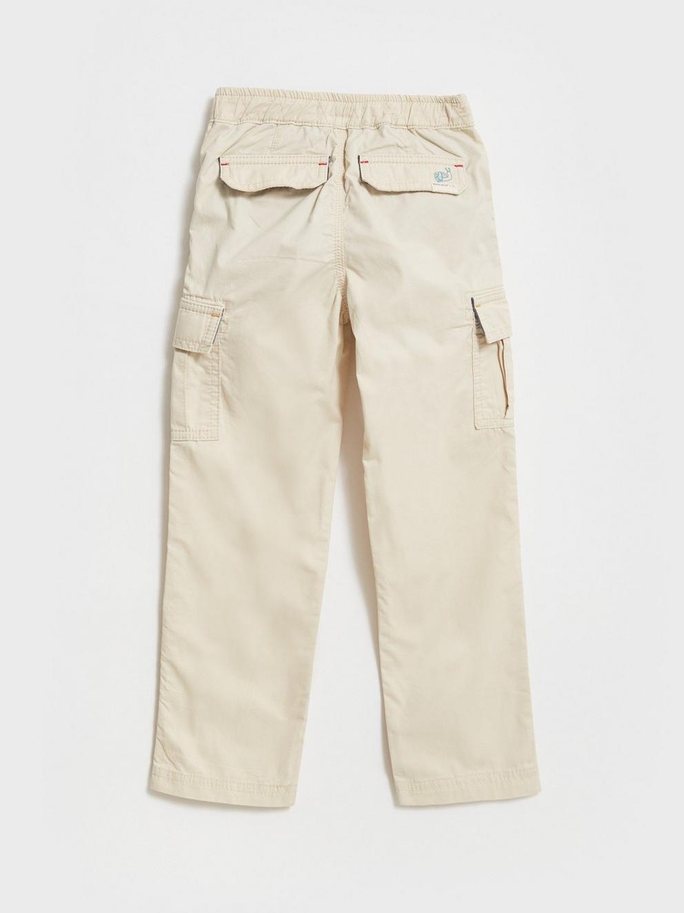 Caleb Cargo Trouser in LGT NAT - FLAT BACK