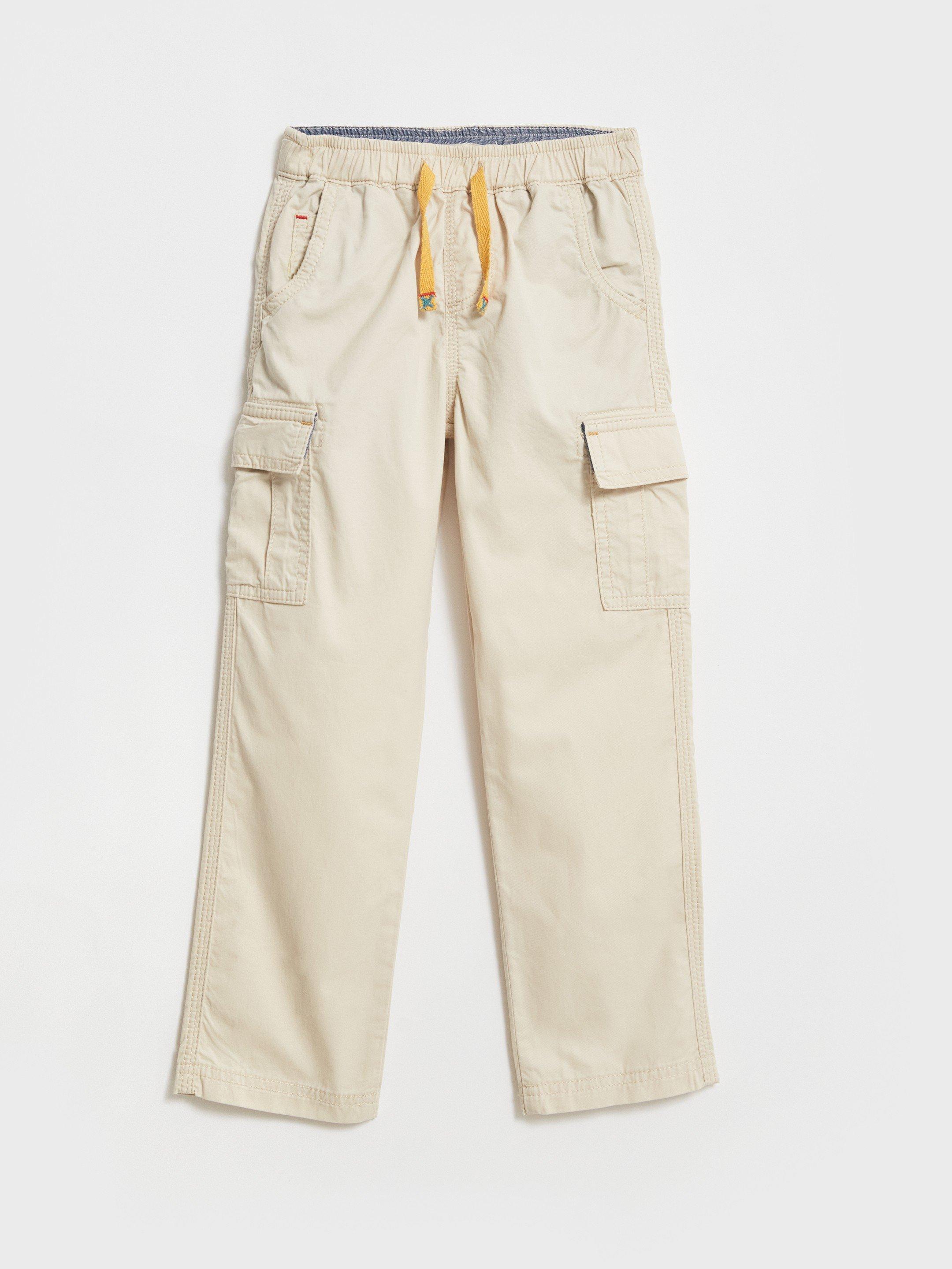 Caleb Cargo Trouser in LGT NAT - FLAT FRONT