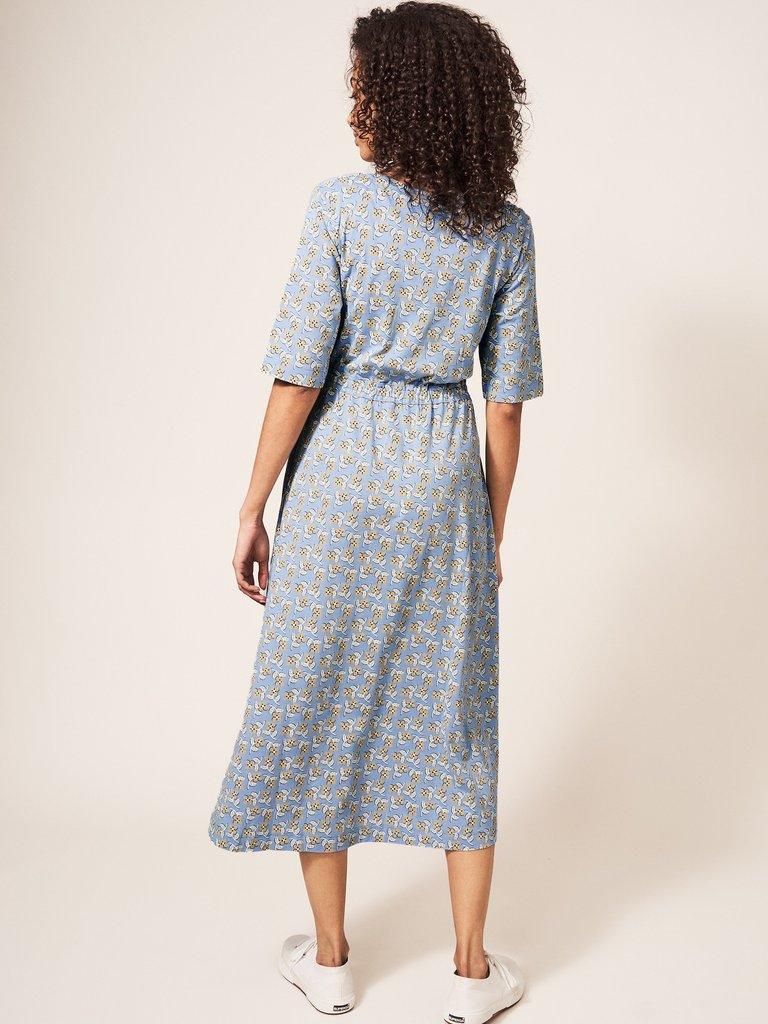 Nuelle Jersey Midi Dress in BLUE PR - MODEL BACK