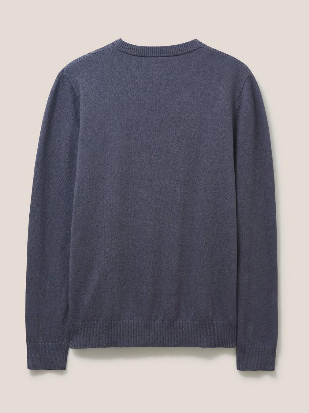 Newport Crew Knit in CHARC GREY - FLAT BACK