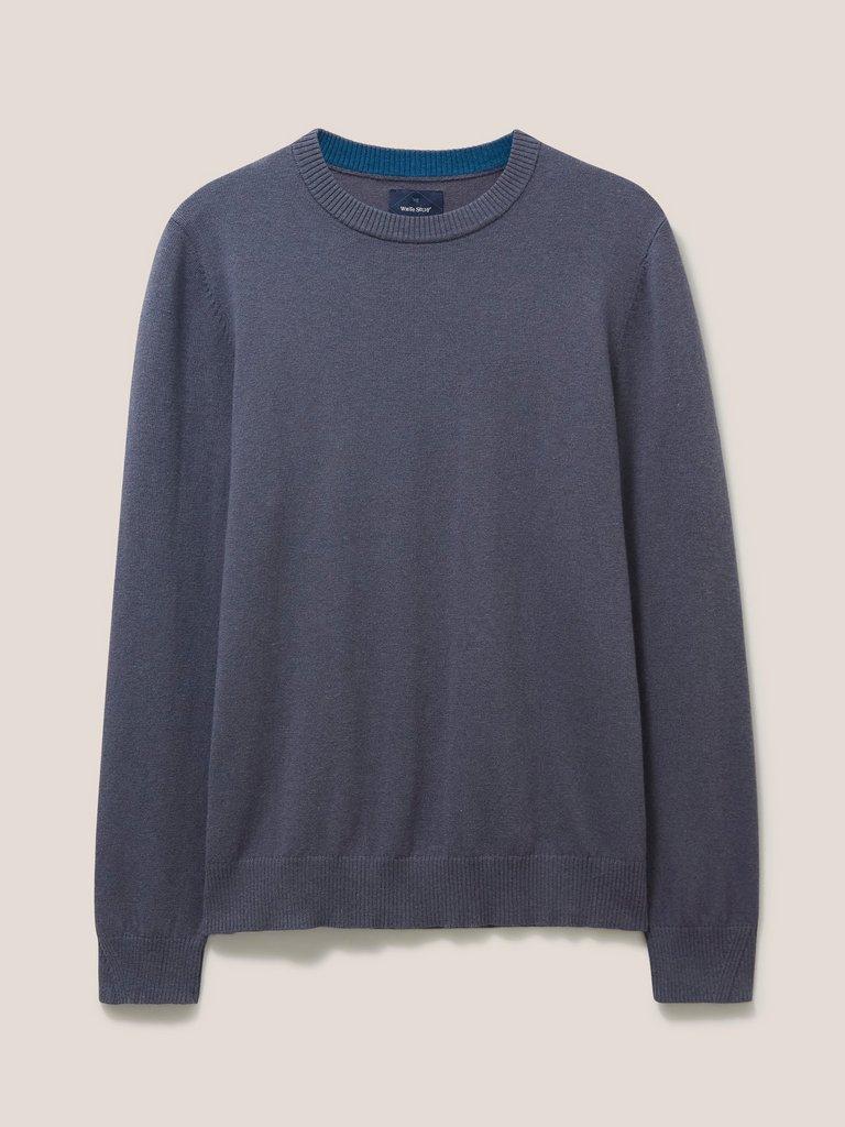 Newport Crew Knit in CHARC GREY - FLAT FRONT