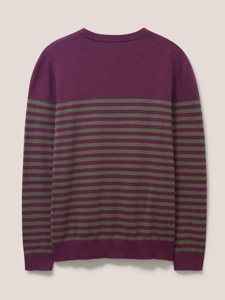 Newport Stripe Crew in PURPLE MLT - FLAT BACK
