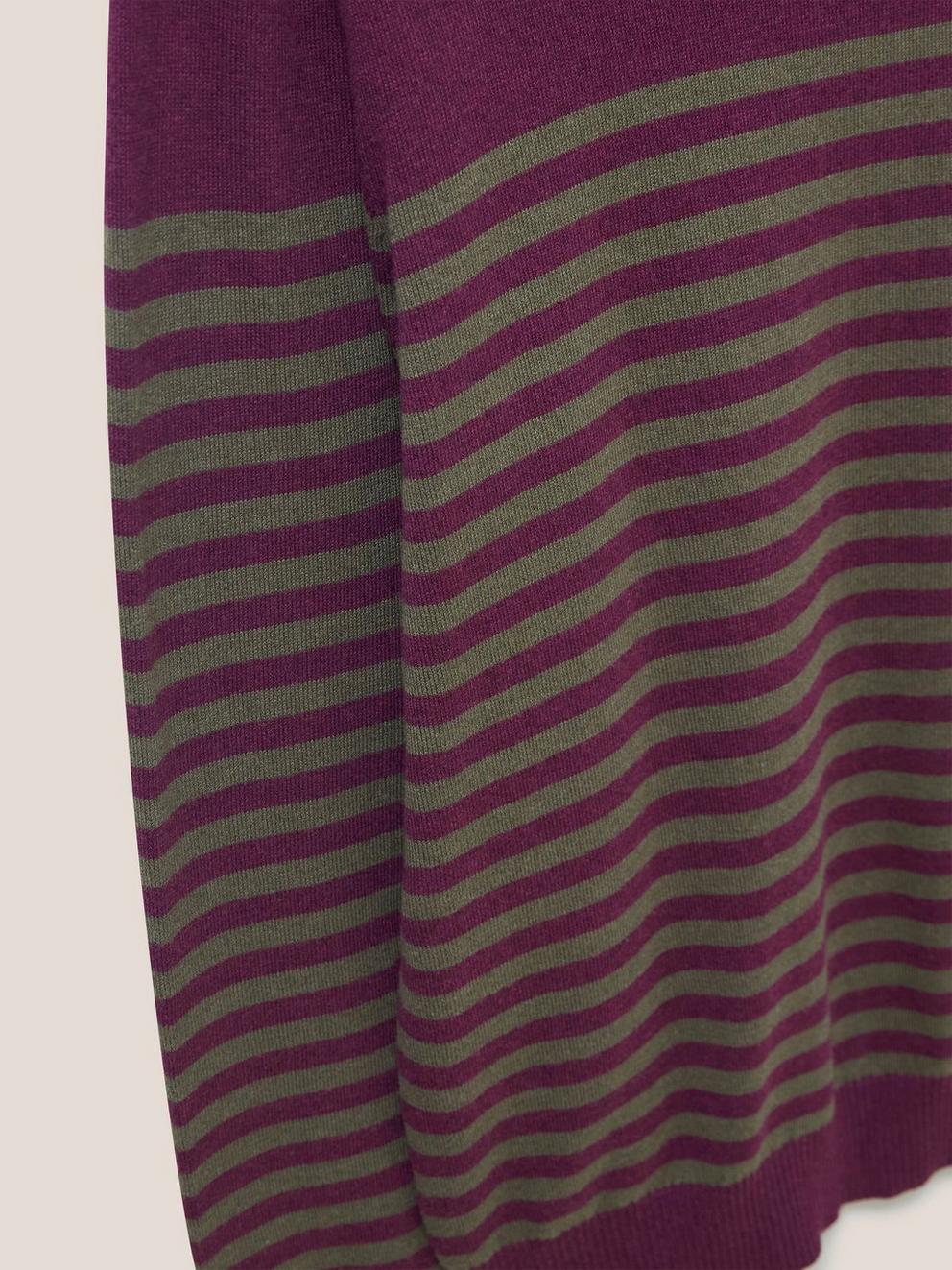 Newport Stripe Crew in PURPLE MLT - FLAT DETAIL