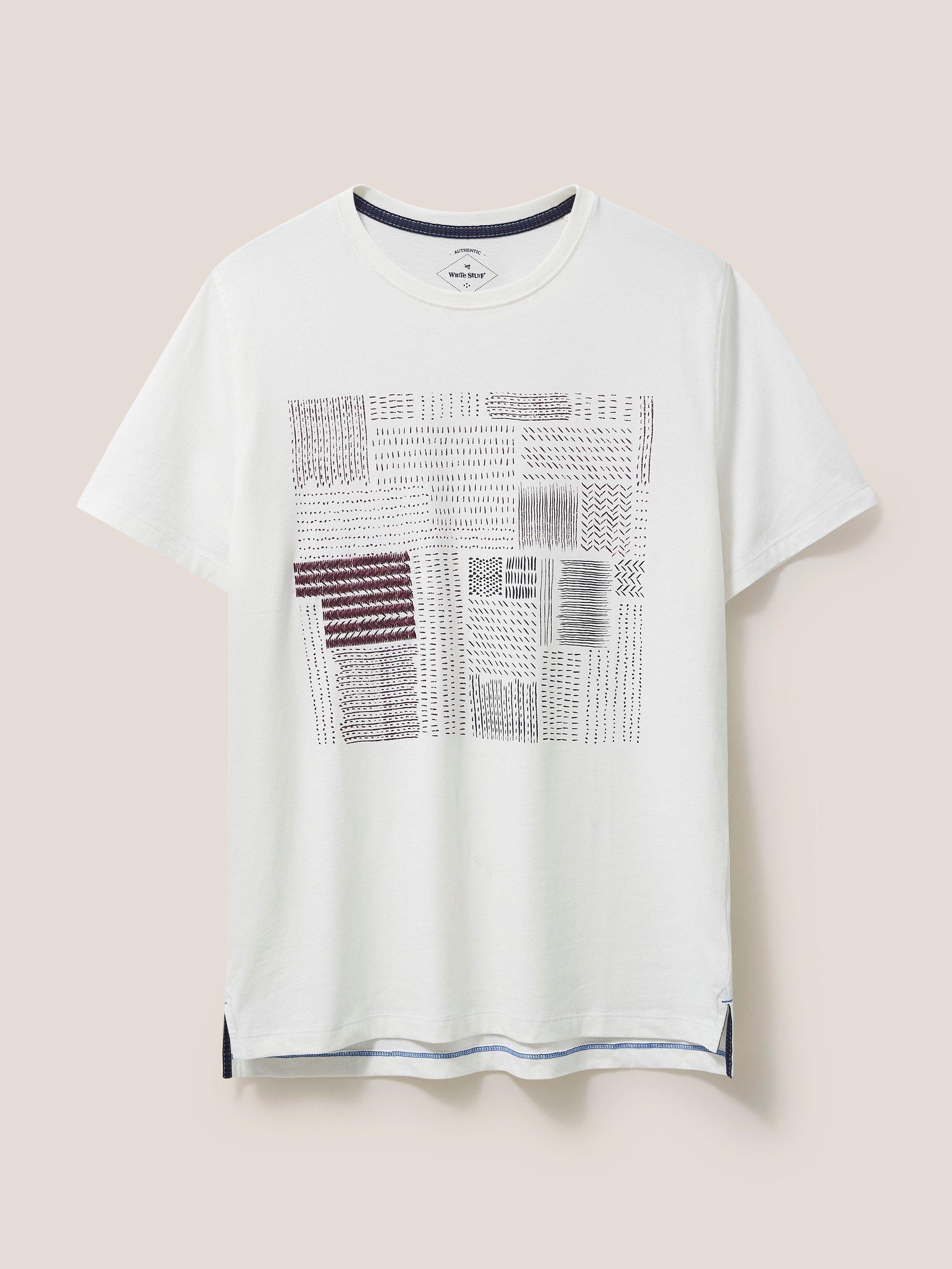 Patchwork Graphic Tshirt in NAT WHITE - FLAT FRONT