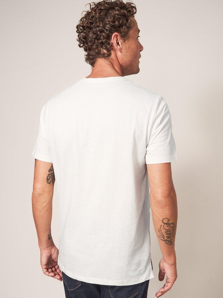 Patchwork Graphic Tshirt in NAT WHITE - MODEL BACK