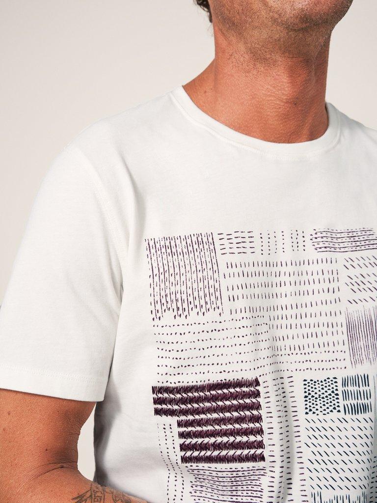 Patchwork Graphic Tshirt in NAT WHITE - MODEL DETAIL