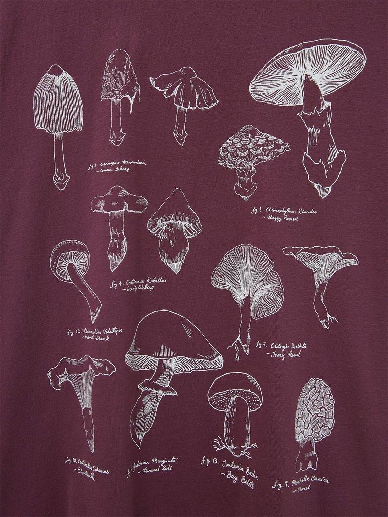 Mushrooms Graphic Tshirt in MID PLUM - FLAT DETAIL