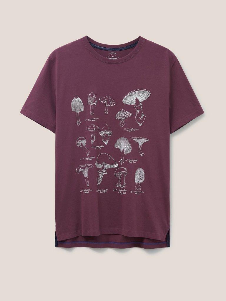 Mushrooms Graphic Tshirt in MID PLUM - FLAT FRONT