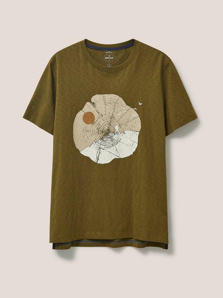 Grain Walker Graphic Tshirt in MID GREEN - FLAT FRONT