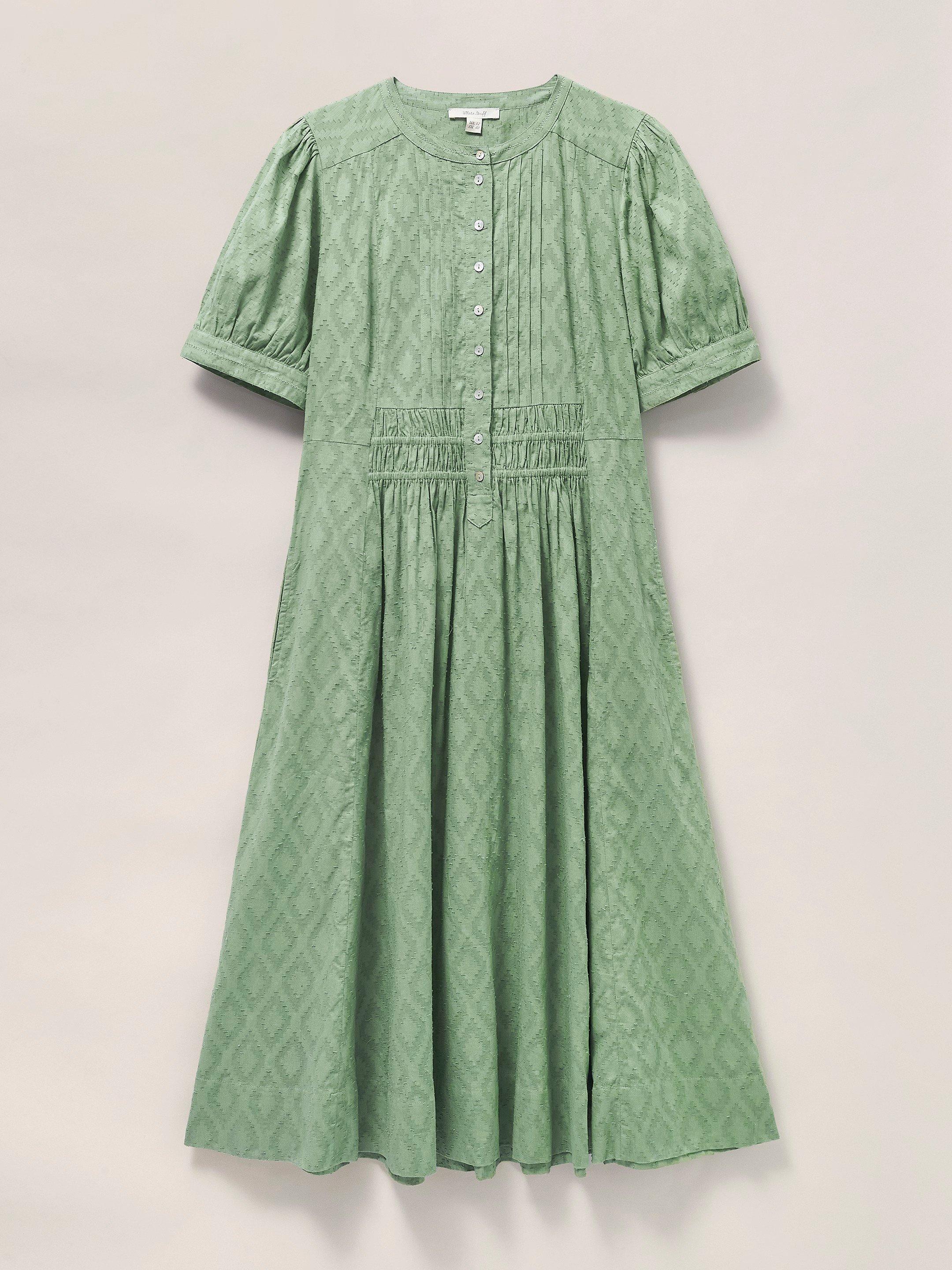 Celeste Midi Dress in DUS GREEN - FLAT FRONT
