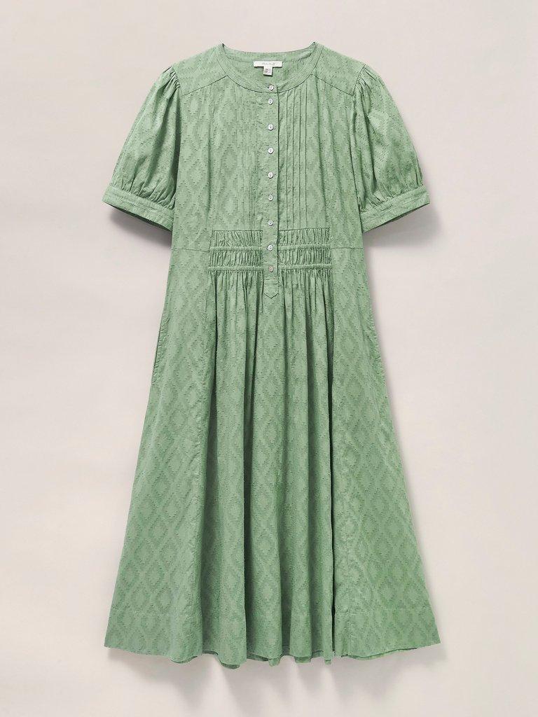 Celeste Midi Dress in DUS GREEN - FLAT FRONT