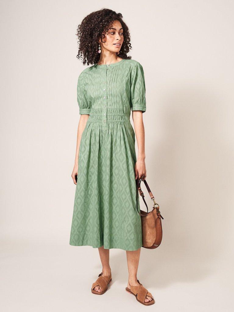 Celeste Midi Dress in DUS GREEN - LIFESTYLE