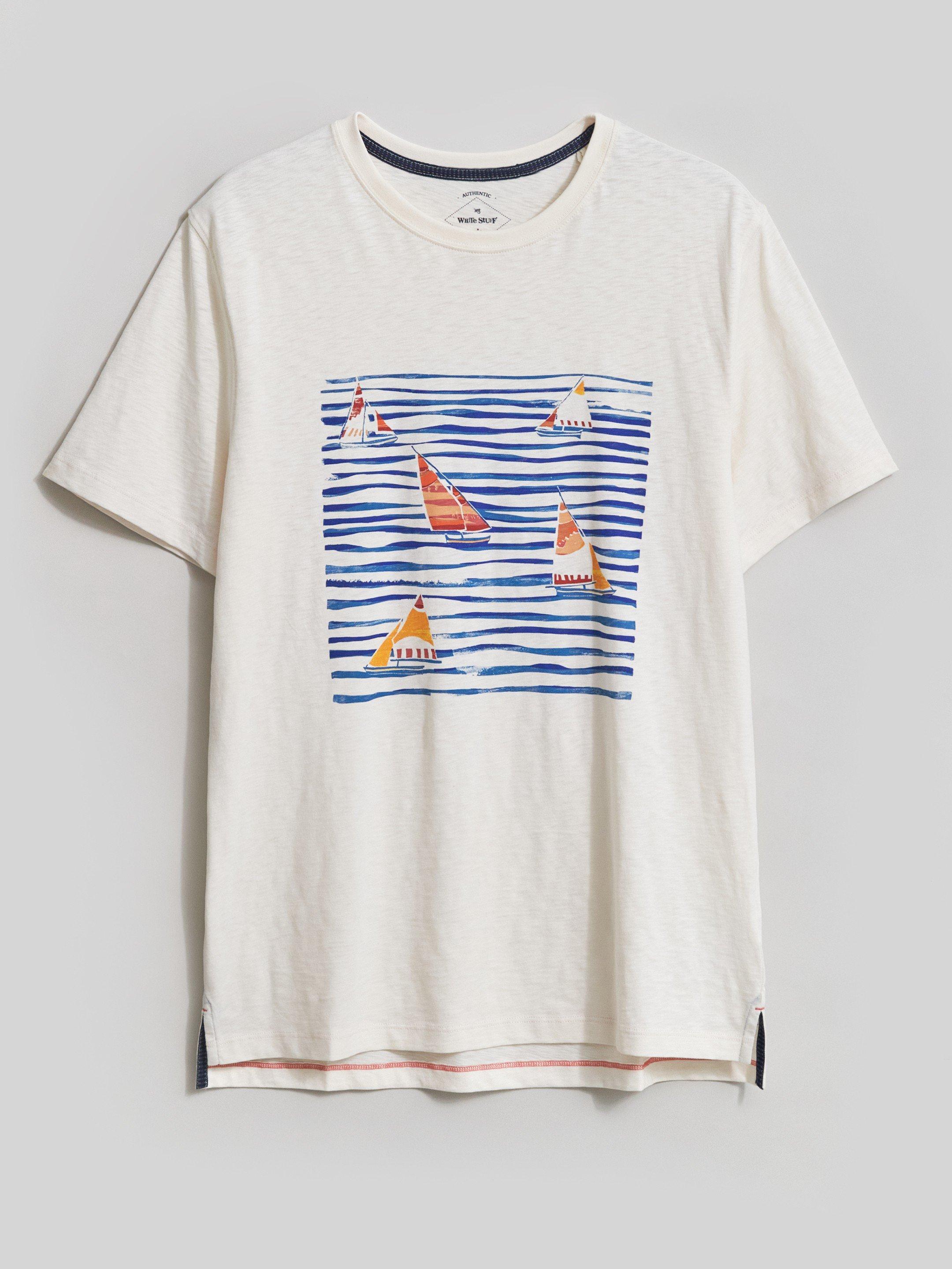 Lagoon Graphic Tshirt in NAT WHITE - FLAT FRONT