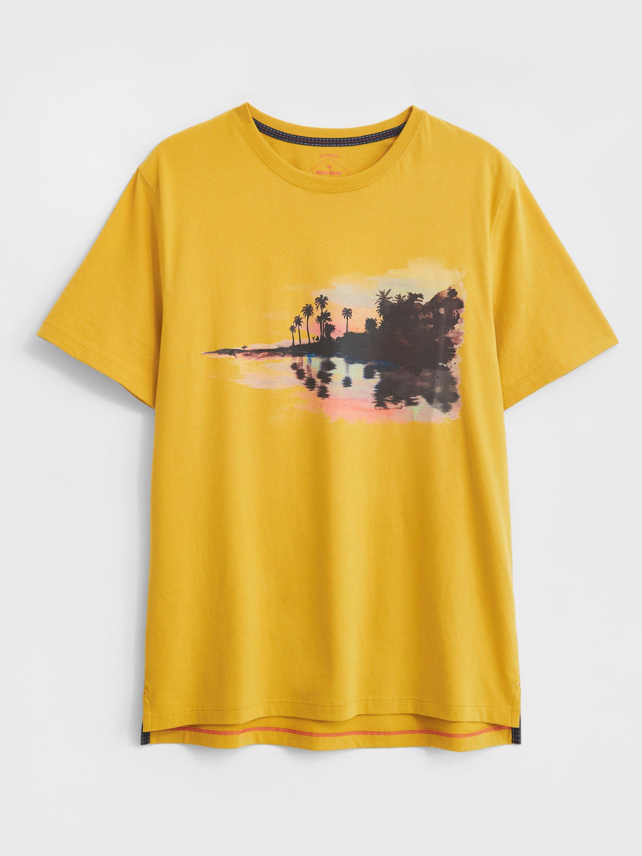 Dip Dye Graphic TShirt in MID YELLOW - FLAT FRONT