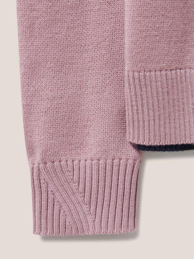 Newport Merino Crew in DUS PINK - FLAT DETAIL