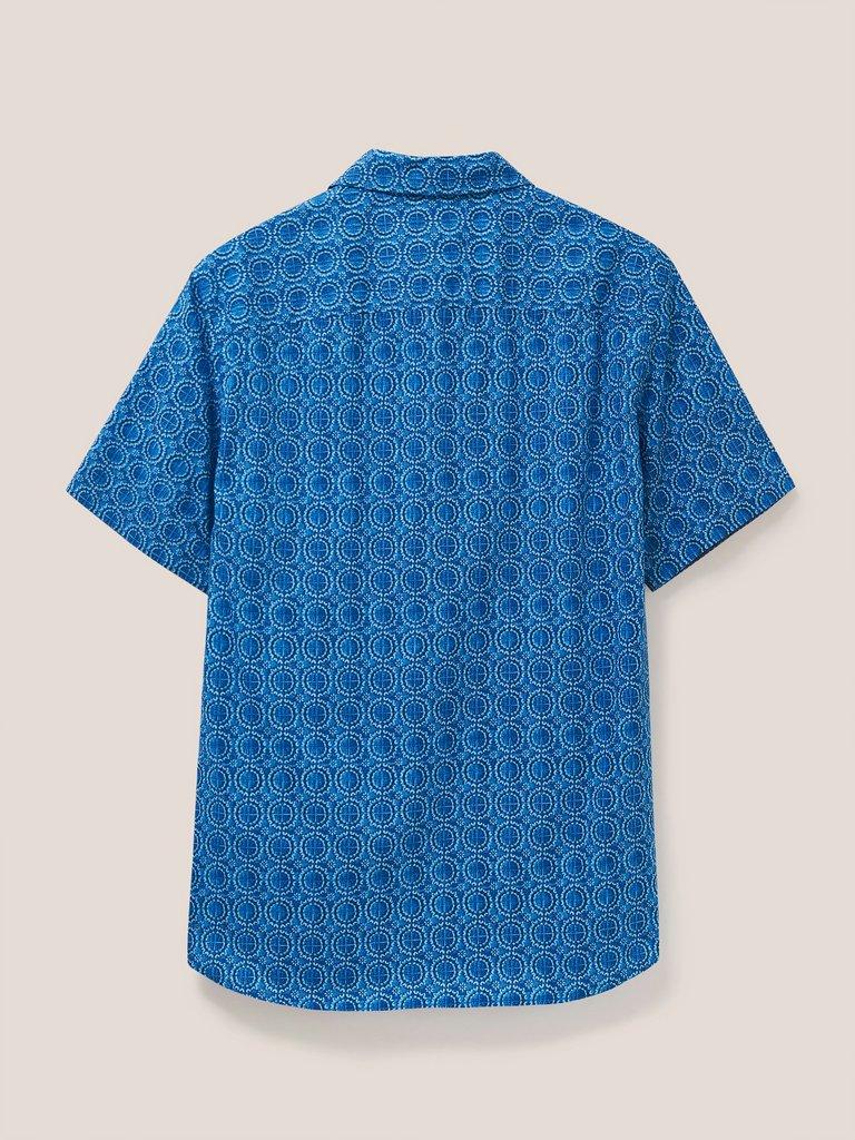 Indigo Tile Printed Shirt in INDIGO BLE - FLAT BACK