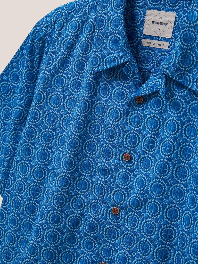 Indigo Tile Printed Shirt in INDIGO BLE - FLAT DETAIL