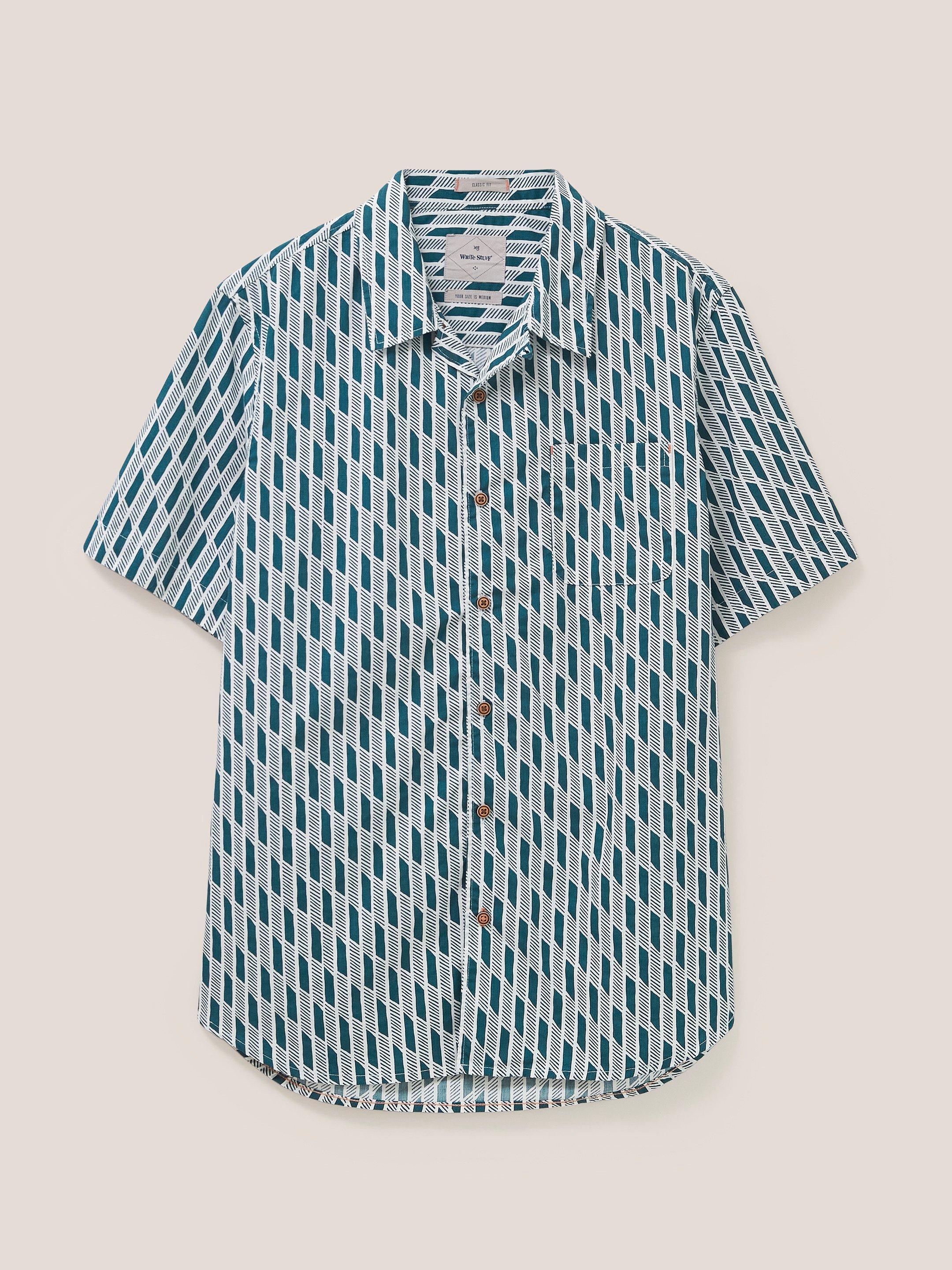 Dash Tile Printed Shirt in BLUE PR - FLAT FRONT