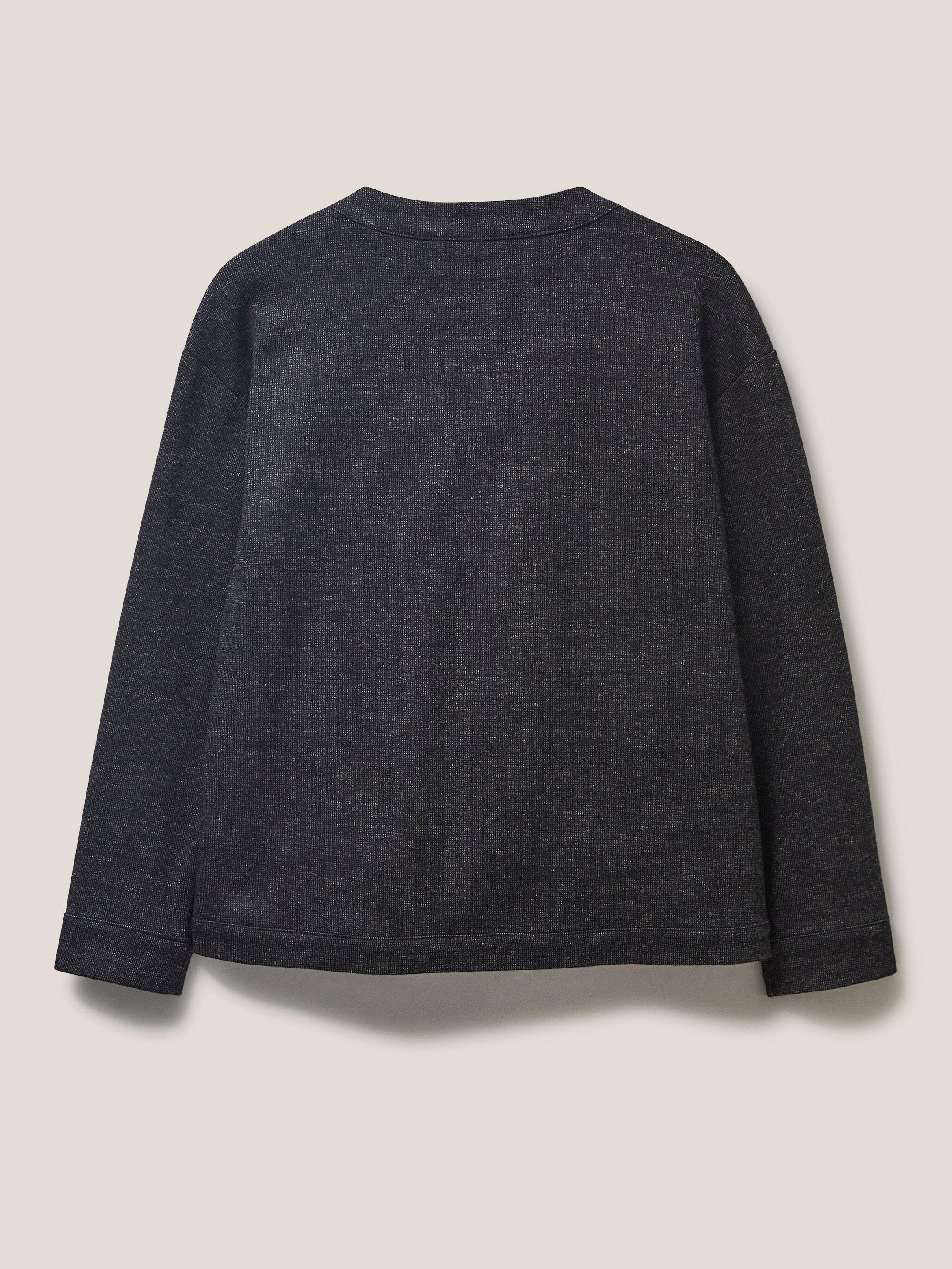 Adele Wool  Mix Jersey Jacket in GREY MLT - FLAT BACK