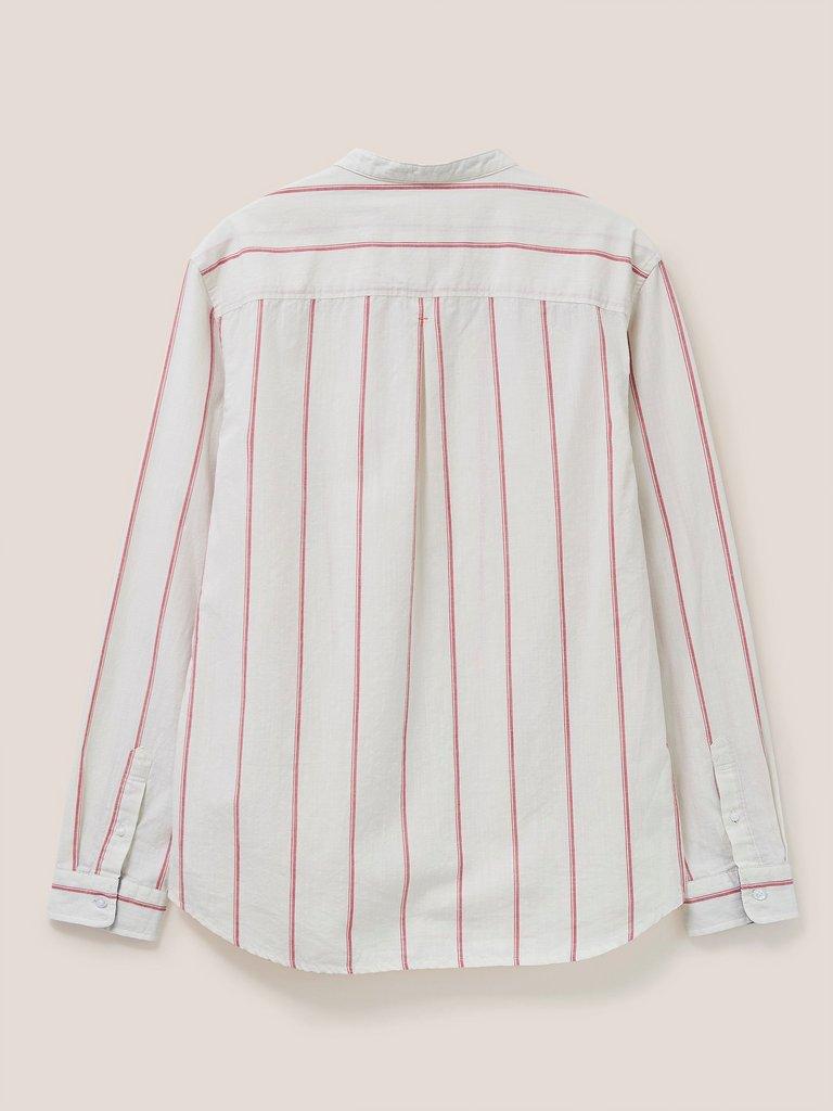 Simple Striped Shirt in MID PINK - FLAT BACK