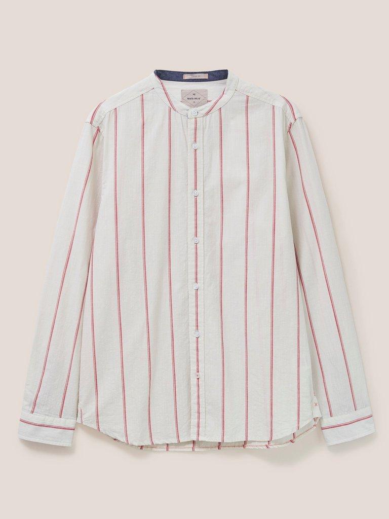 Simple Striped Shirt in MID PINK - FLAT FRONT