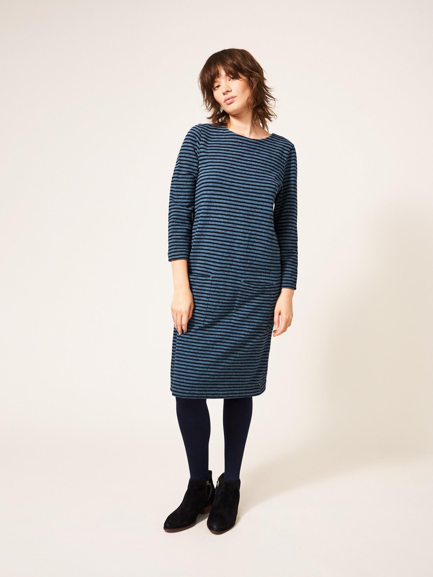 Skye Striped Jersey Dress in NAVY MULTI | White Stuff | Sommerkleider