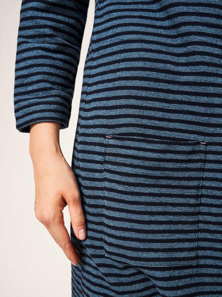 Skye Striped Jersey Dress in NAVY MULTI - MODEL DETAIL