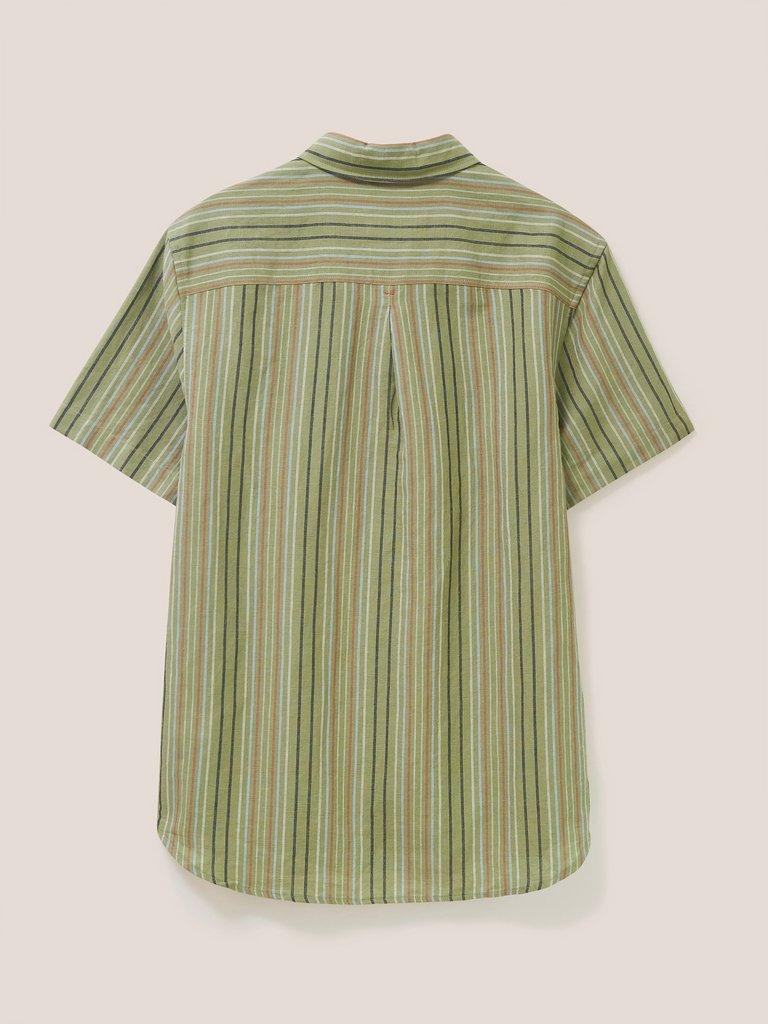 Multi Stripe Shirt in DUS GREEN - FLAT BACK