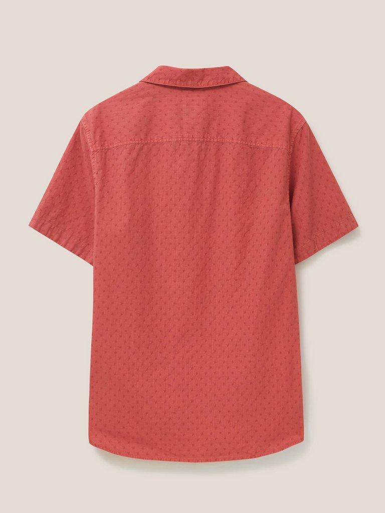 Garment Dyed Dobby Shirt in DK PINK - FLAT BACK