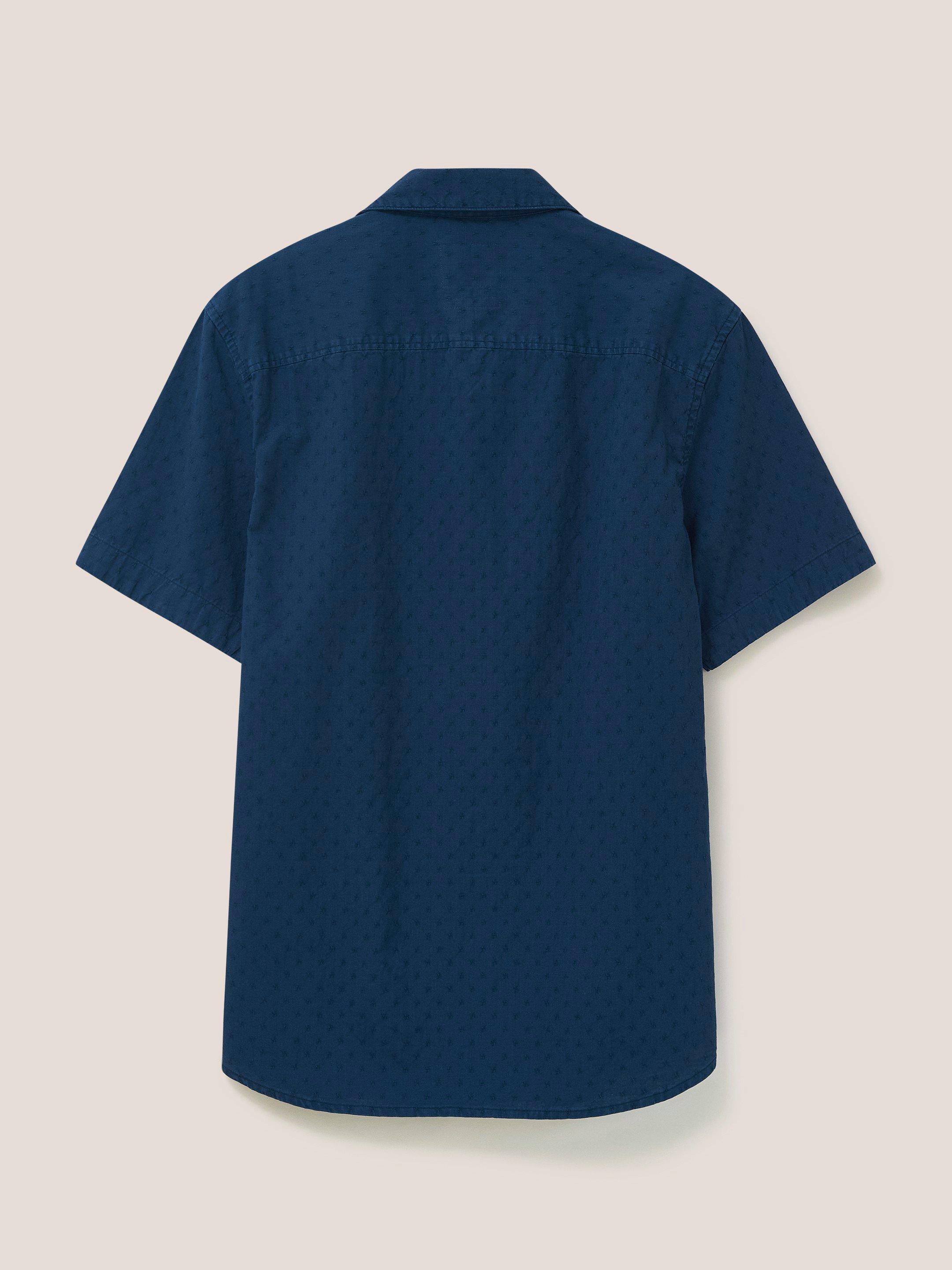 Garment Dyed Dobby Shirt in DUS BLUE - FLAT BACK