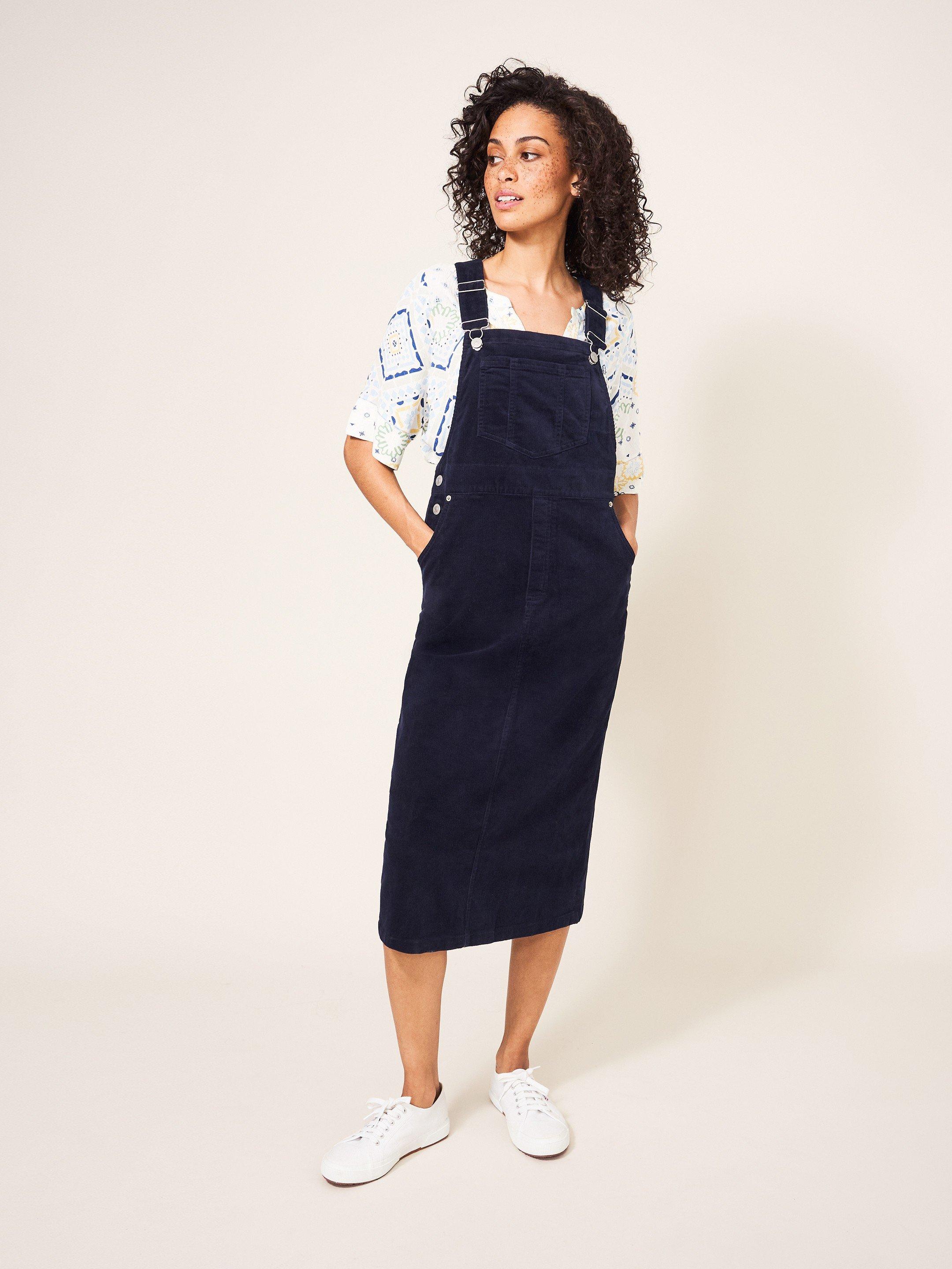 Emmie Organic Cord Midi Pinafore