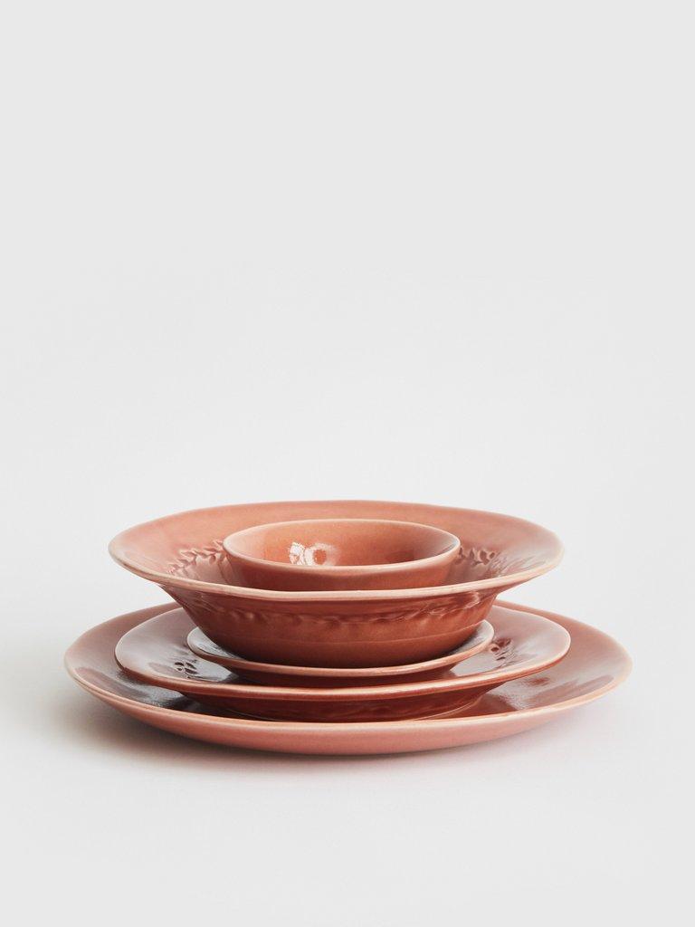 Leaf Emboss Pasta Bowl in MID ORANGE - MODEL FRONT