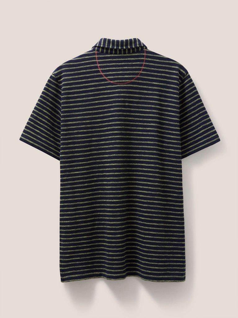 Fine Stripe Polo in LGT GREEN - FLAT BACK