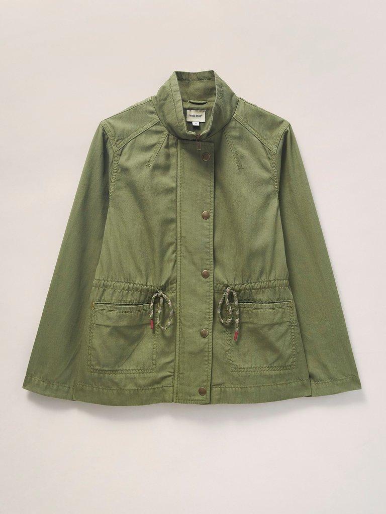 Layla Jacket in KHAKI GRN - FLAT FRONT